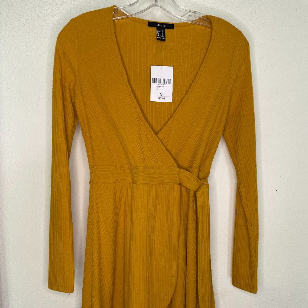 NWT Mustard Yellow Wrap Dress